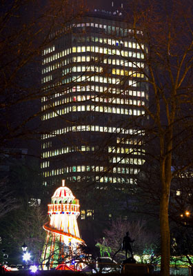 View of Cardiff by night