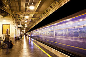 Cardiff Railway Station at night