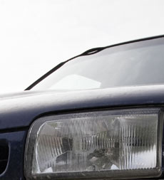close-up of car headlight